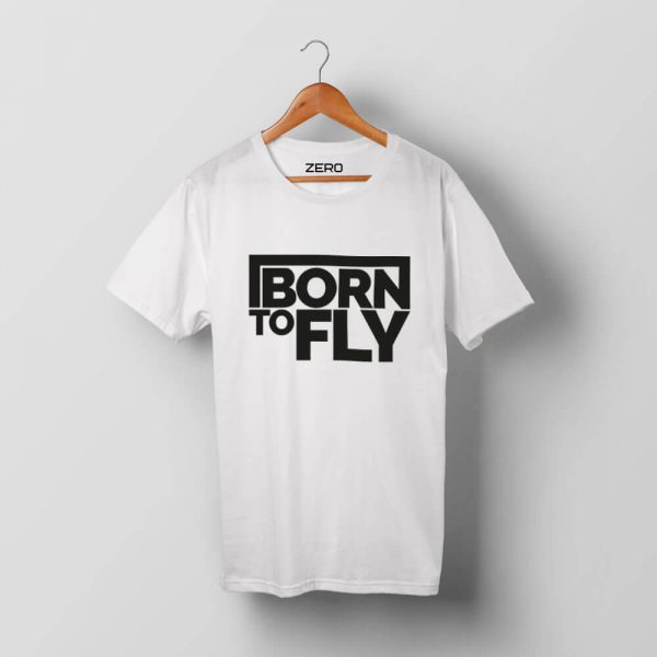 T-shirt z nadrukiem BORN TO FLY