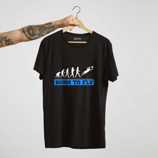 T-shirt bramkarski z nadrukiem BORN TO FLY i GK EVOLUTION